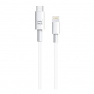 Nettech NT-DC10 2.4A Plastik 100 Cm Type-C To Lightning Şarj ve Data Kablosu (Beyaz)