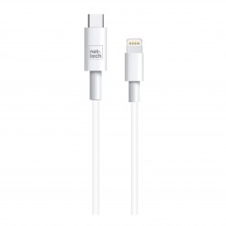 Nettech NT-DC10 2.4A Plastik 100 Cm Type-C To Lightning Şarj ve Data Kablosu (Beyaz)