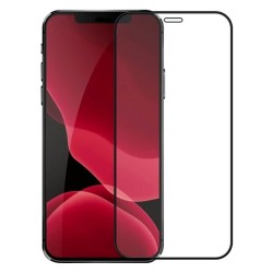 iPhone 13 Pro Max Uyumlu Toz Filtreli HD Temperli Cam Ekran Koruyucu (Siyah)