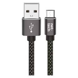 Nettech NT-DC02 İp Örgü 300 Cm Micro Şarj ve Data Kablosu (Siyah)