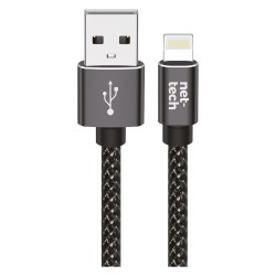 Nettech NT-DC01 İp Örgü 300 Cm Lightning Şarj ve Data Kablosu (Siyah)