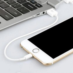 Nettech NT-26 Plastik 20 Cm Lightning Şarj ve Data Kablosu (Beyaz)