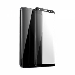 Samsung Galaxy G955 S8 Plus Uyumlu Ön Koruma Polymer Nano Ekran Koruyucu (Siyah)