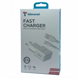Teknonet TN-HCH01 10W 2100 mAh Micro Kablo + Şarj Aleti (Beyaz)