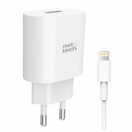 Nettech NT-HCH03 10W 2400 mAh Lightning Kablo + Şarj Aleti (Beyaz)