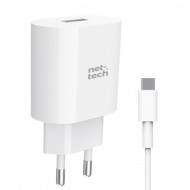 Nettech NT-HCH02 10W Type-C Kablo + Şarj Aleti (Beyaz)
