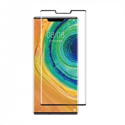Huawei Mate 30 Pro Uyumlu Full Glue Temperli Cam Ekran Koruyucu (Siyah)