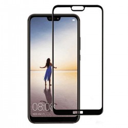 Huawei P20 Lite Uyumlu Ön Koruma 9H Nano Ekran Koruyucu (Siyah)