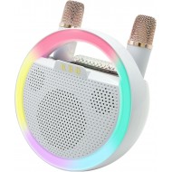 KBQ Karaoke Makinesi 2 Adet Kablosuz Mikrofonlu Taşınabilir Bluetooth Hoparlör