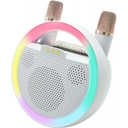 KBQ Karaoke Makinesi 2 Adet Kablosuz Mikrofonlu Taşınabilir Bluetooth Hoparlör