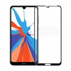 Huawei Y7 2019 Uyumlu Ön Koruma Temperli Cam Ekran Koruyucu (Siyah)