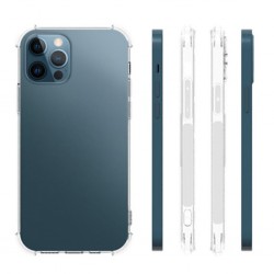 iPhone 12 Pro Max Anti Shock Darbe Emici Kamera Korumalı Şeffaf Silikon Kılıf