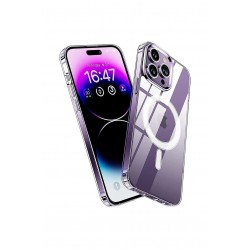 iPhone 14 Pro MagSafe Uyumlu Kamera Korumalı Şeffaf Silikon Kılıf 