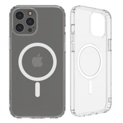 iPhone 12 Pro Max Magsafe Uyumlu Darbe Emici Manyetik Şeffaf Silikon Kılıf 