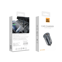 Nettech NT-CCH04 Type-C Pd 30W 1 Çıkışlı Araç Şarj Aleti (Siyah)