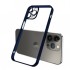 iPhone 13 Pro Kamera Korumalı Renkli Kenar Silikon Kılıf (Lacivert)