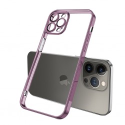 iPhone 13 Pro Kamera Korumalı Renkli Kenar Silikon Kılıf (Rose Gold)