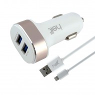 Helt HT-17 5W 2 Çıkışlı Lightning Kablo + Araç Şarj Aleti (Beyaz)