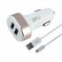Helt HT-17 5W 2 Çıkışlı Lightning Kablo + Araç Şarj Aleti (Beyaz)