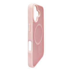 iPhone 16 Lüks Mat Magsafe Uyumlu Manyetik Silikon Kılıf (Pembe)