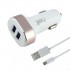 Helt HT-16 5W 2 Çıkışlı Micro Kablo + Araç Şarj Aleti (Beyaz)