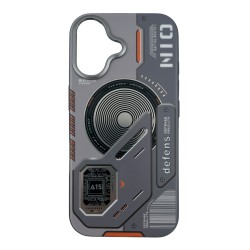 iPhone 16 Uyumlu Nio Magsafe Matte Armor Kılıf (Gri)