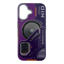 iPhone 16 Uyumlu Nio Magsafe Matte Armor Kılıf (Mor)
