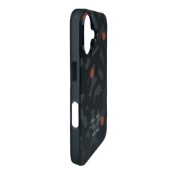 iPhone 16 MagSafe Uyumlu Graffiti Mat Darbeye Dayanıklı Manyetik Telefon Kılıfı (Siyah) 