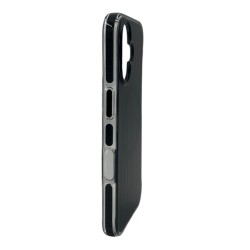 iPhone 16 Magsafe Şarj Özellikli Oyuklu Tasarım Mutural Bumpy Clear Kılıf (Siyah)