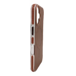 iPhone 16 Magsafe Şarj Özellikli Oyuklu Tasarım Mutural Bumpy Clear Kılıf (Gold)