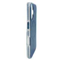 iPhone 16 Magsafe Şarj Özellikli Oyuklu Tasarım Mutural Bumpy Clear Kılıf (Mavi)