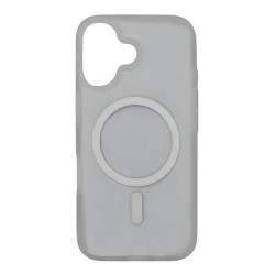 iPhone 16 Plus Lüks Mat Magsafe Uyumlu Manyetik Silikon Kılıf (Beyaz)