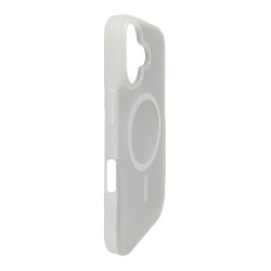 iPhone 16 Plus Lüks Mat Magsafe Uyumlu Manyetik Silikon Kılıf (Beyaz)