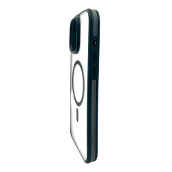 iPhone 16 Plus Uyumlu Şeffaf Renkli Kenar Magsafe Şarj Özellikli Silikon Kılıf (Siyah)