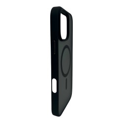 iPhone 16 Pro Lüks Mat Magsafe Uyumlu Manyetik Silikon Kılıf (Siyah)