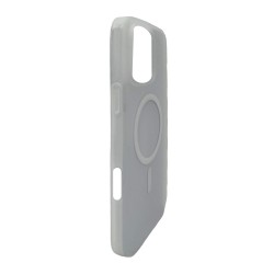 iPhone 16 Pro Lüks Mat Magsafe Uyumlu Manyetik Silikon Kılıf (Beyaz)