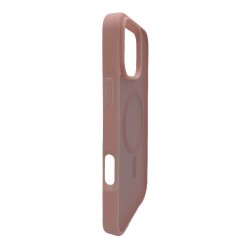 iPhone 16 Pro Lüks Mat Magsafe Uyumlu Manyetik Silikon Kılıf (Pembe)