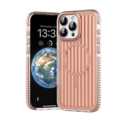 iPhone 16 Pro Magsafe Şarj Özellikli Oyuklu Tasarım Mutural Bumpy Clear Kılıf (Gold)
