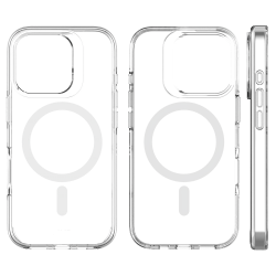 iPhone 16 Pro Neo Hybrid Magsafe Şarj Özellikli Şeffaf Manyetik Silikon Kılıf