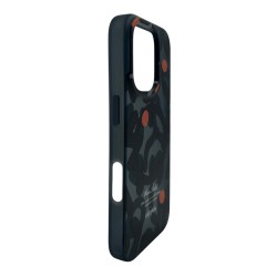 iPhone 16 Pro MagSafe Uyumlu Graffiti Mat Darbeye Dayanıklı Manyetik Telefon Kılıfı (Siyah)