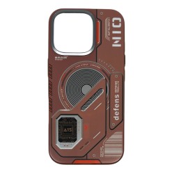 iPhone 16 Pro Uyumlu Nio Magsafe Matte Armor Kılıf (Kahverengi)