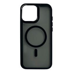 iPhone 16 Pro Max Uyumlu Metal Kamera Çerçeveli Magsafe Seri Arka Koruma Kılıf (Siyah)