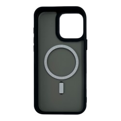 iPhone 16 Pro Max Uyumlu Metal Kamera Çerçeveli Magsafe Seri Arka Koruma Kılıf (Siyah)