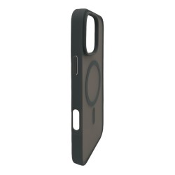 iPhone 16 Pro Max Lüks Mat Magsafe Uyumlu Manyetik Silikon Kılıf (Gri)