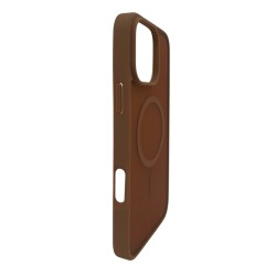 iPhone 16 Pro Max Lüks Mat Magsafe Uyumlu Manyetik Silikon Kılıf (Kahverengi)