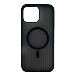 iPhone 16 Pro Max Mat Magsafe Uyumlu Manyetik Silikon Kılıf (Siyah)
