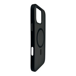 iPhone 16 Pro Max Mat Magsafe Uyumlu Manyetik Silikon Kılıf (Siyah)