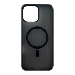 iPhone 16 Pro Max Mat Magsafe Uyumlu Manyetik Silikon Kılıf (Gri)