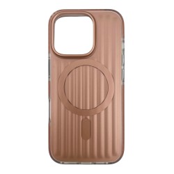 iPhone 16 Pro Max Magsafe Şarj Özellikli Oyuklu Tasarım Mutural Bumpy Clear Kılıf (Gold)