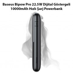 Baseus Bipow Pro 22.5W Dijital Göstergeli 10000mAh Hızlı Şarj Powerbank (Siyah)